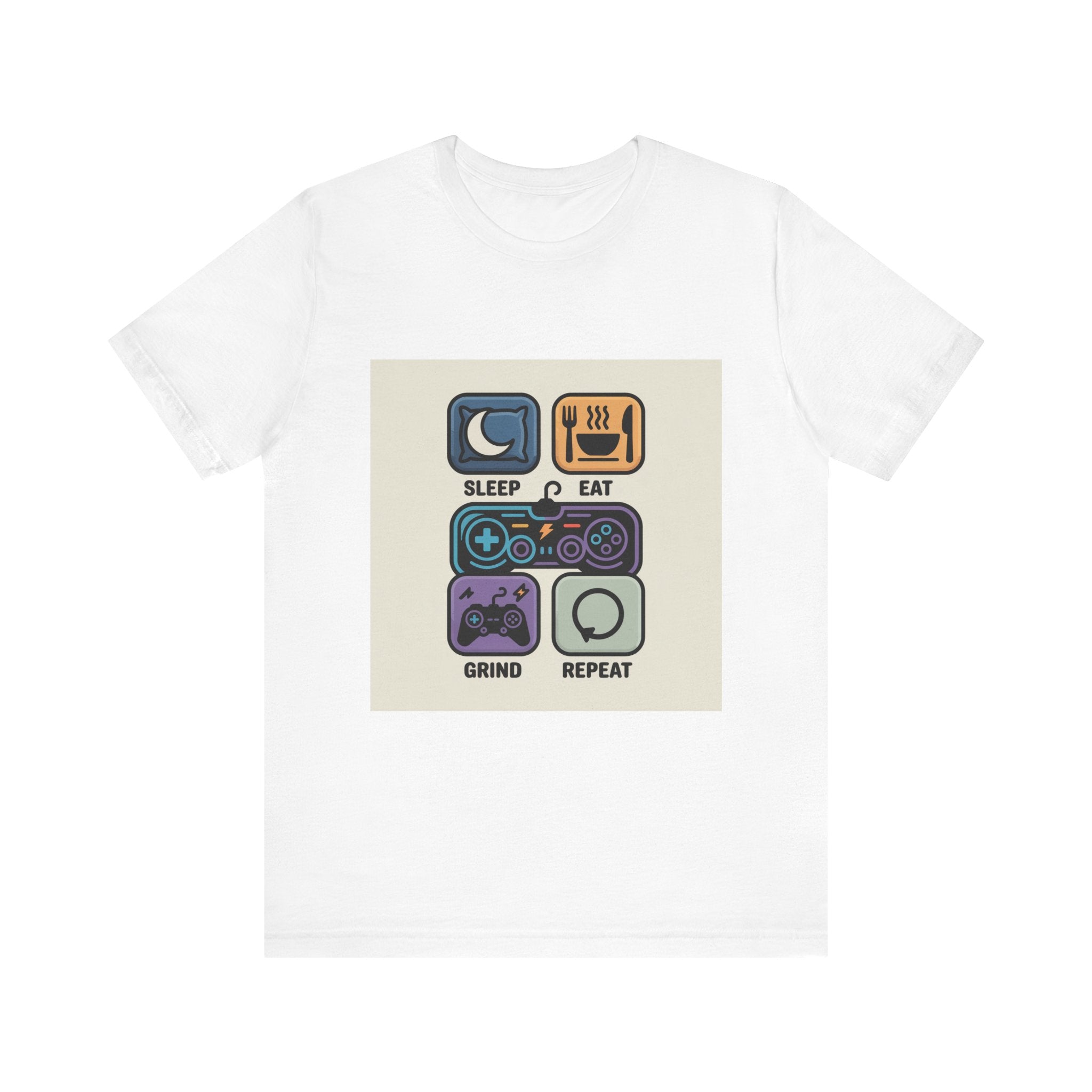 Gaming Life Unisex Tee - Sleep, Eat, Grind, Repeat Shirt, Gamer Gift, Funny Casual Tee, Perfect for Birthdays and Celebrations