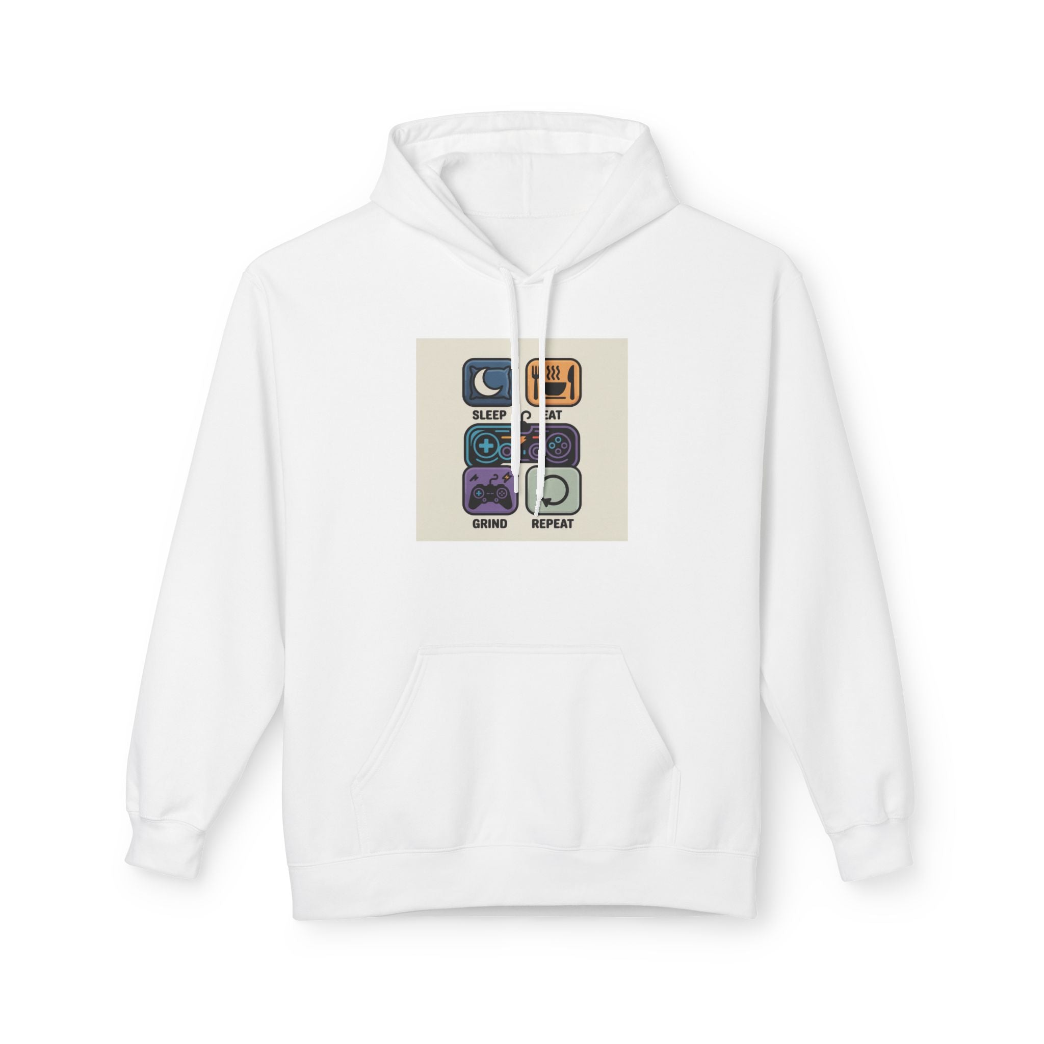 Sleep, Game, Repeat Hoodie - Cozy Unisex Fleece Pullover, Perfect for Gamers, Comfy Loungewear, Gift for Friends