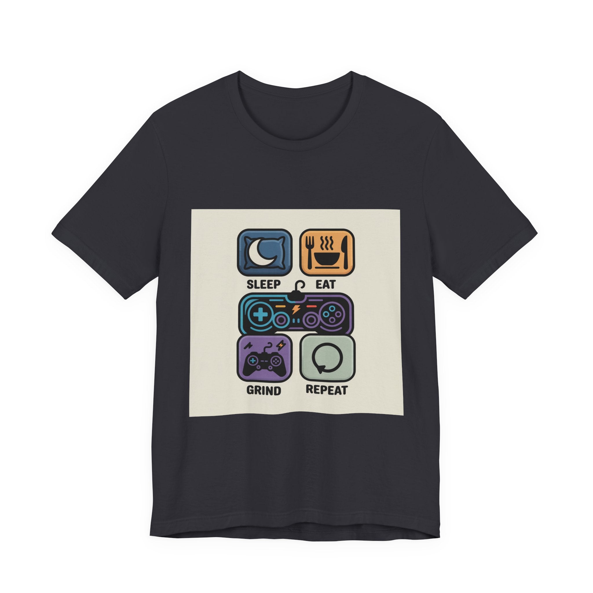 Gaming Life Unisex Tee - Sleep, Eat, Grind, Repeat Shirt, Gamer Gift, Funny Casual Tee, Perfect for Birthdays and Celebrations