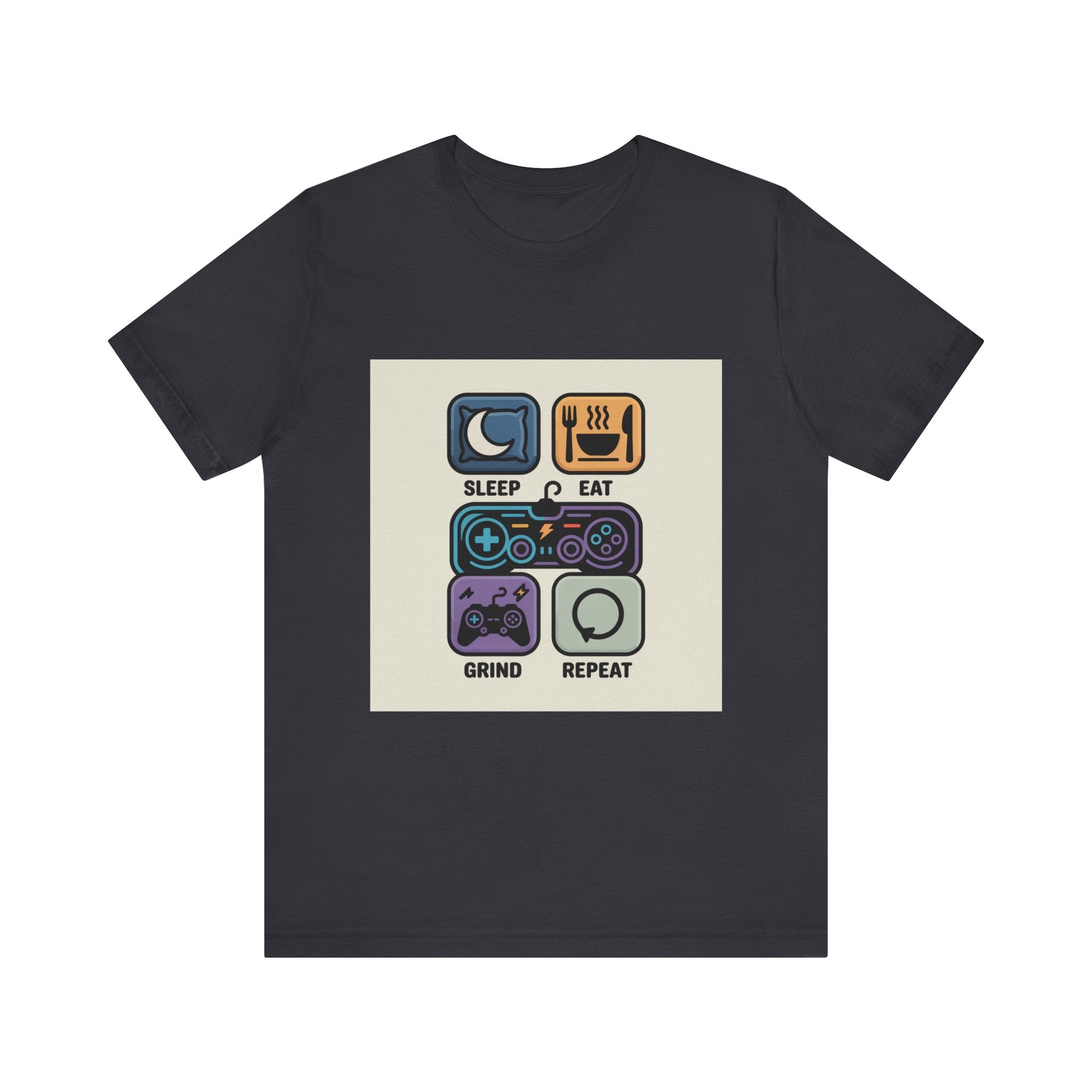 Gaming Life Unisex Tee - Sleep, Eat, Grind, Repeat Shirt, Gamer Gift, Funny Casual Tee, Perfect for Birthdays and Celebrations