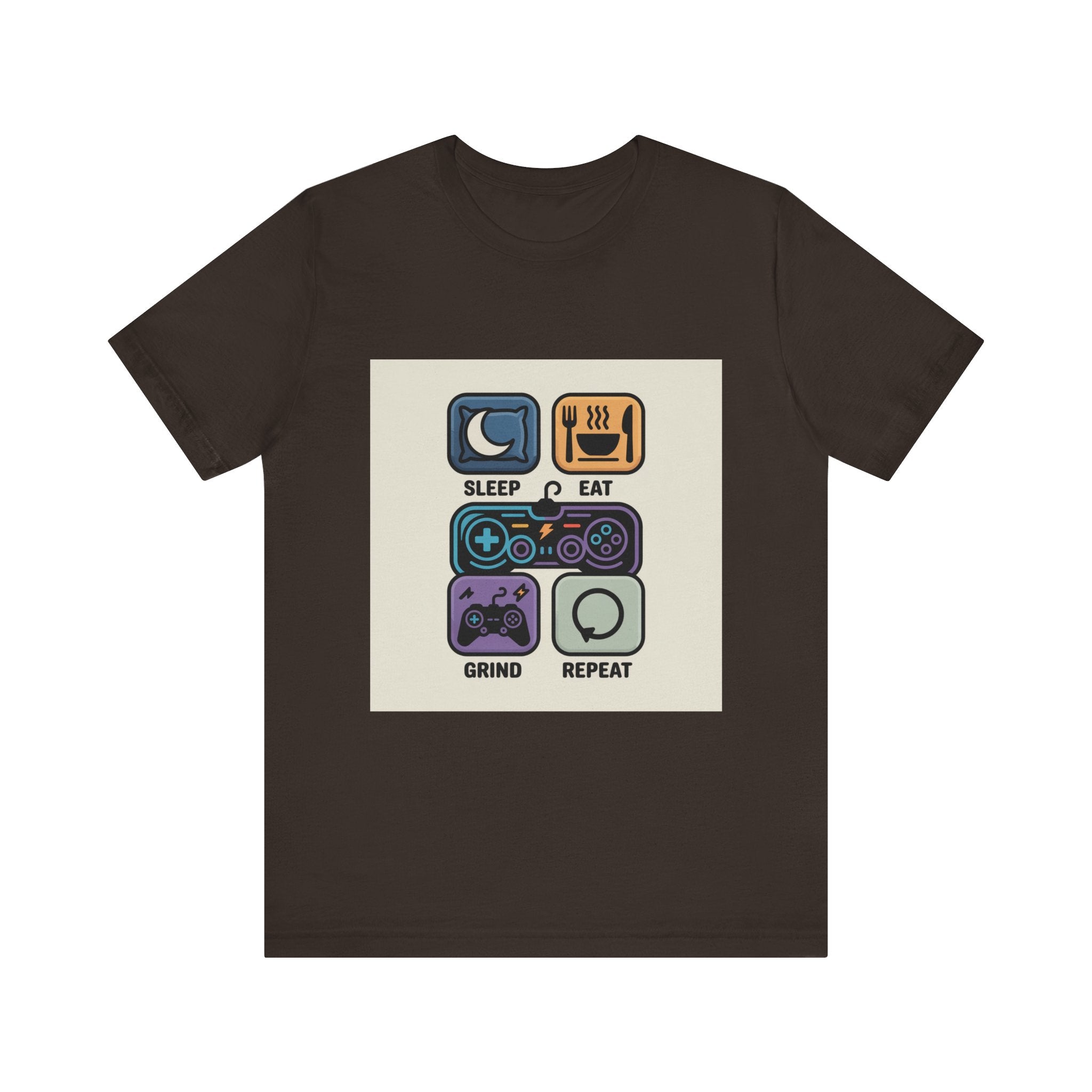 Gaming Life Unisex Tee - Sleep, Eat, Grind, Repeat Shirt, Gamer Gift, Funny Casual Tee, Perfect for Birthdays and Celebrations