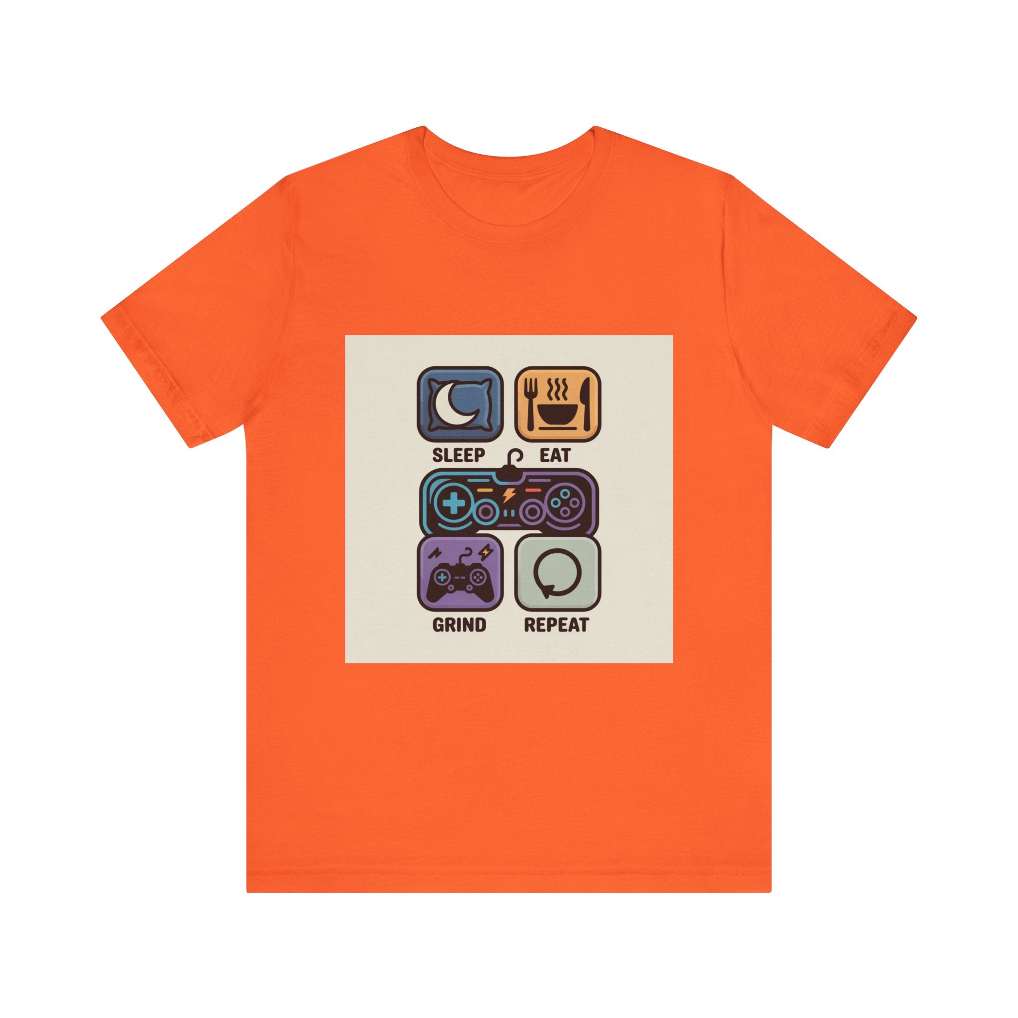 Gaming Life Unisex Tee - Sleep, Eat, Grind, Repeat Shirt, Gamer Gift, Funny Casual Tee, Perfect for Birthdays and Celebrations