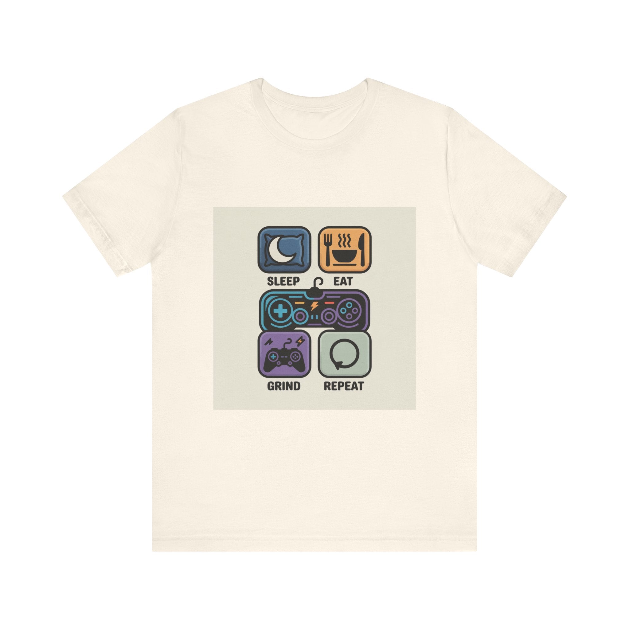 Gaming Life Unisex Tee - Sleep, Eat, Grind, Repeat Shirt, Gamer Gift, Funny Casual Tee, Perfect for Birthdays and Celebrations