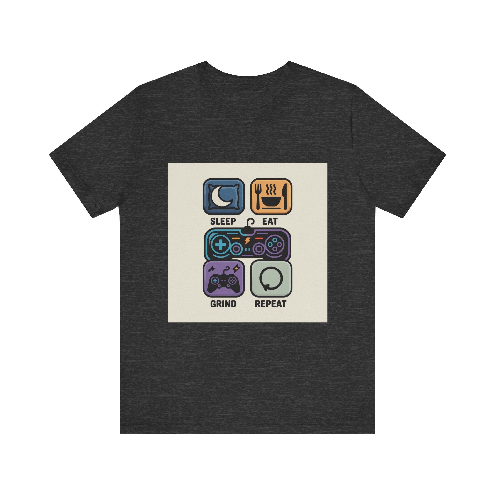 Gaming Life Unisex Tee - Sleep, Eat, Grind, Repeat Shirt, Gamer Gift, Funny Casual Tee, Perfect for Birthdays and Celebrations