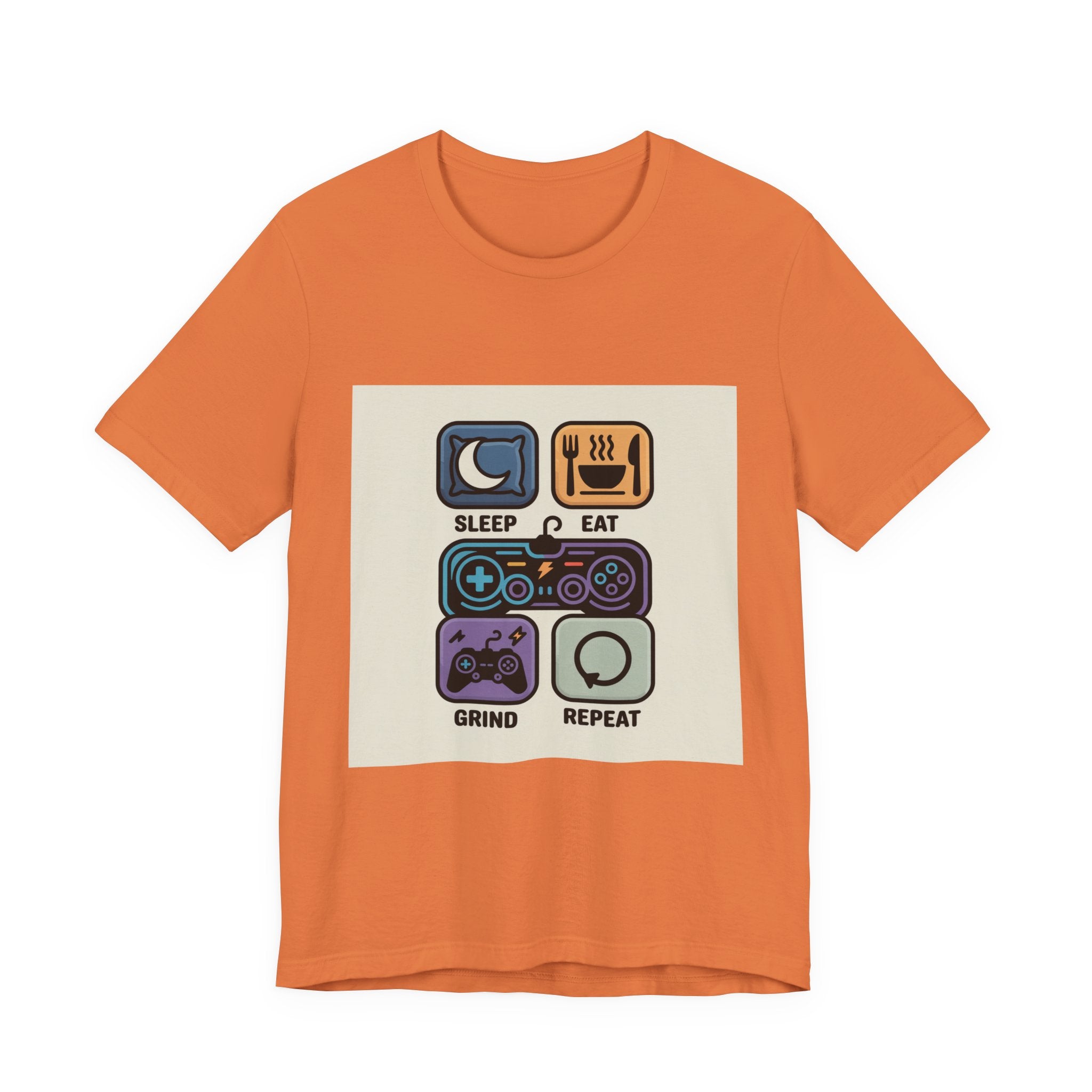 Gaming Life Unisex Tee - Sleep, Eat, Grind, Repeat Shirt, Gamer Gift, Funny Casual Tee, Perfect for Birthdays and Celebrations