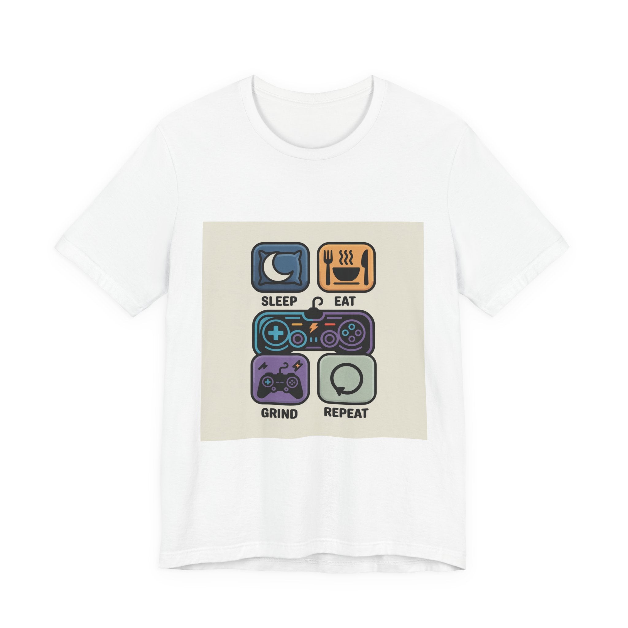 Gaming Life Unisex Tee - Sleep, Eat, Grind, Repeat Shirt, Gamer Gift, Funny Casual Tee, Perfect for Birthdays and Celebrations