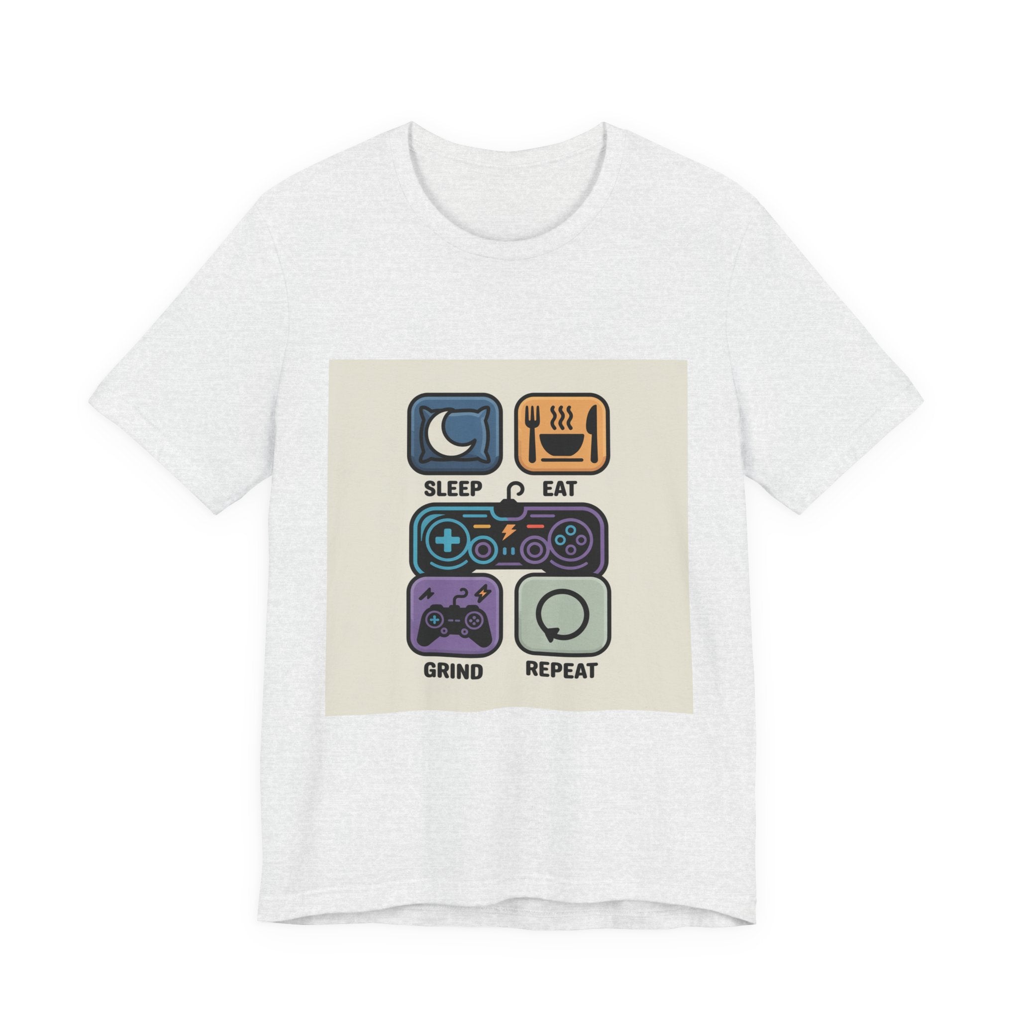 Gaming Life Unisex Tee - Sleep, Eat, Grind, Repeat Shirt, Gamer Gift, Funny Casual Tee, Perfect for Birthdays and Celebrations