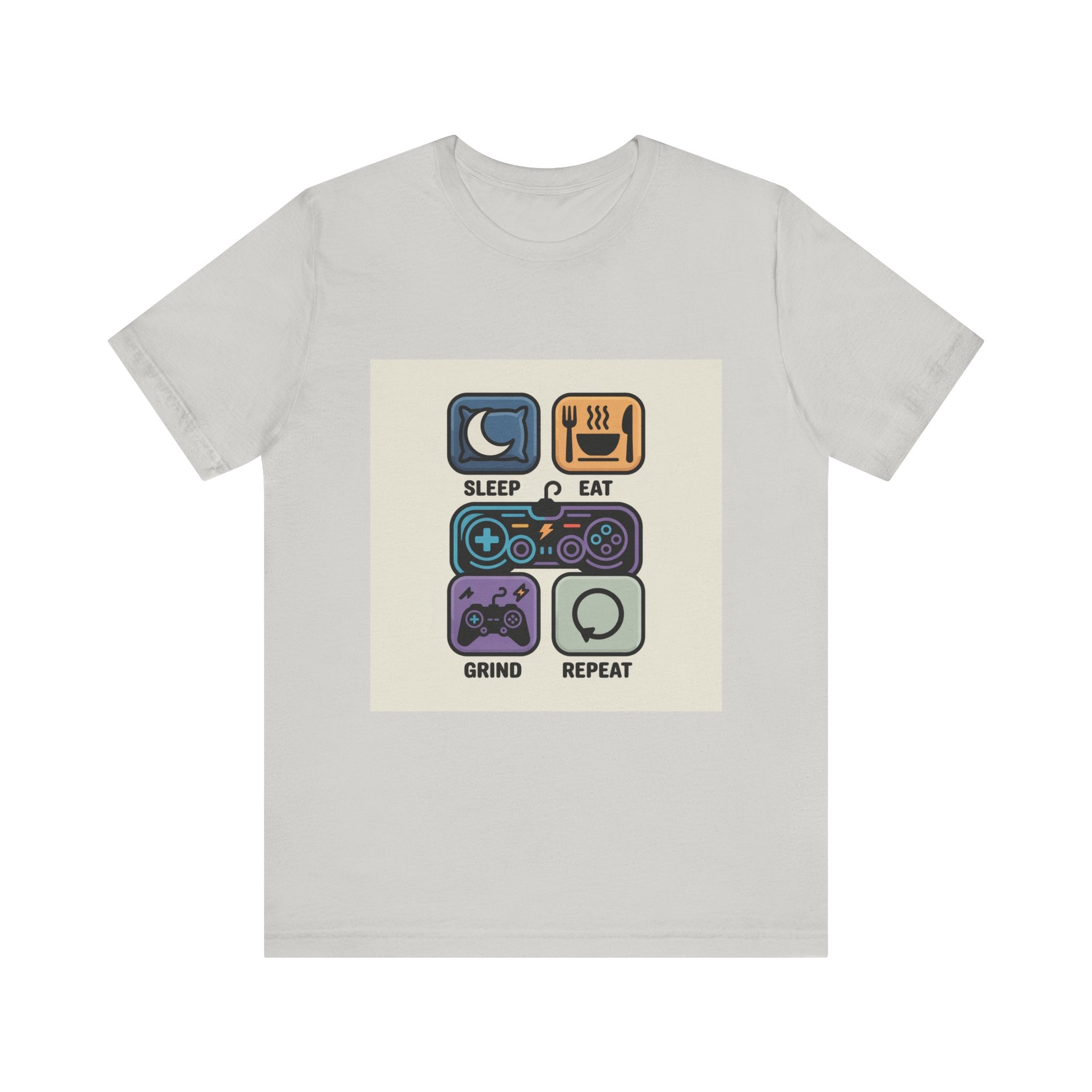Gaming Life Unisex Tee - Sleep, Eat, Grind, Repeat Shirt, Gamer Gift, Funny Casual Tee, Perfect for Birthdays and Celebrations