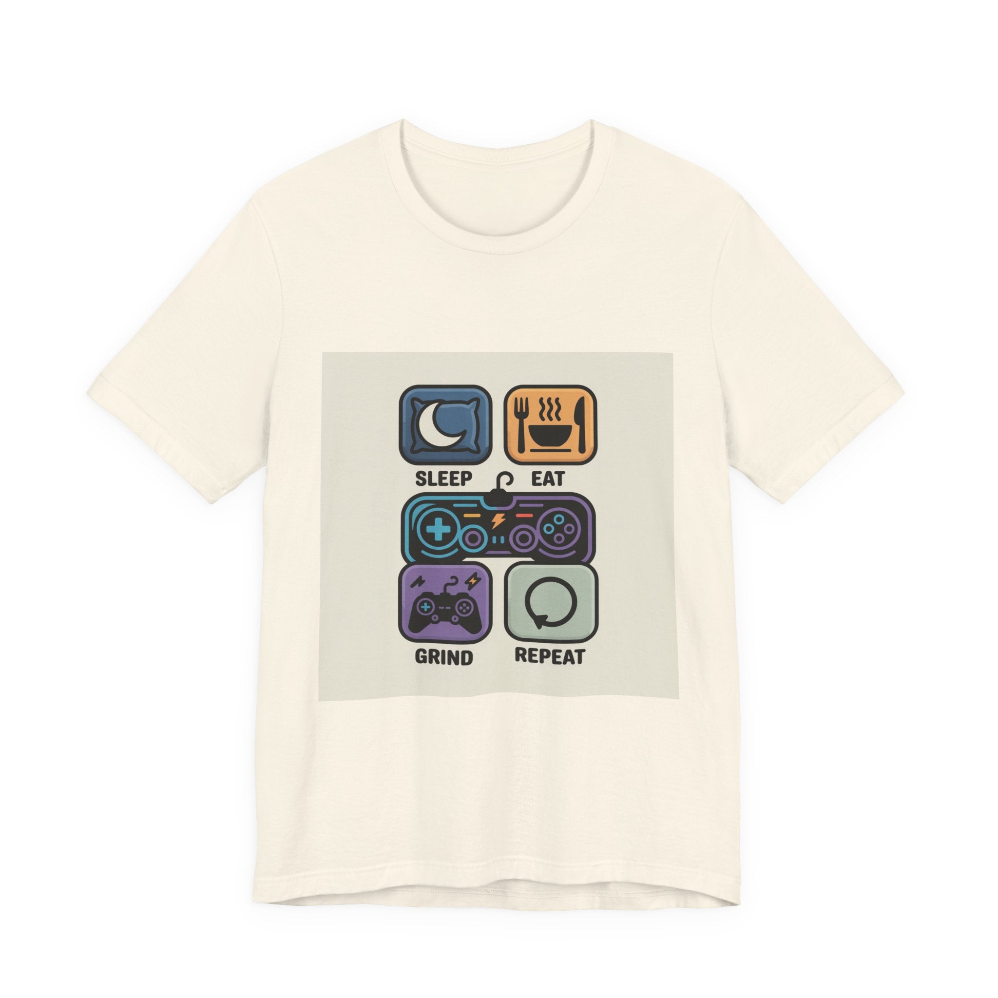 Gaming Life Unisex Tee - Sleep, Eat, Grind, Repeat Shirt, Gamer Gift, Funny Casual Tee, Perfect for Birthdays and Celebrations