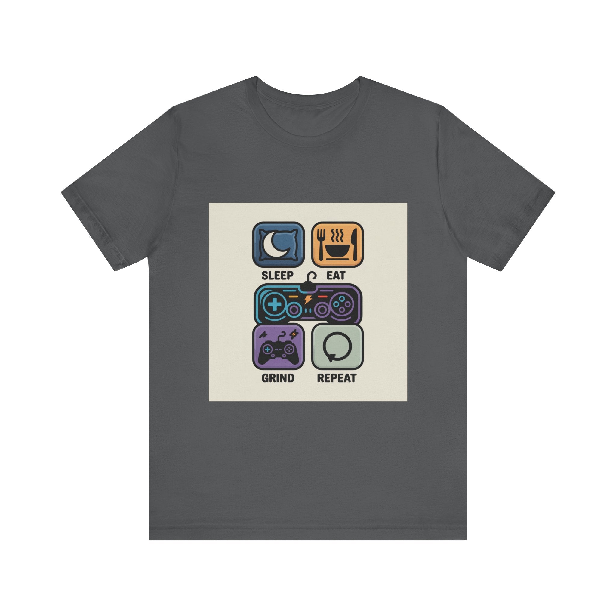 Gaming Life Unisex Tee - Sleep, Eat, Grind, Repeat Shirt, Gamer Gift, Funny Casual Tee, Perfect for Birthdays and Celebrations