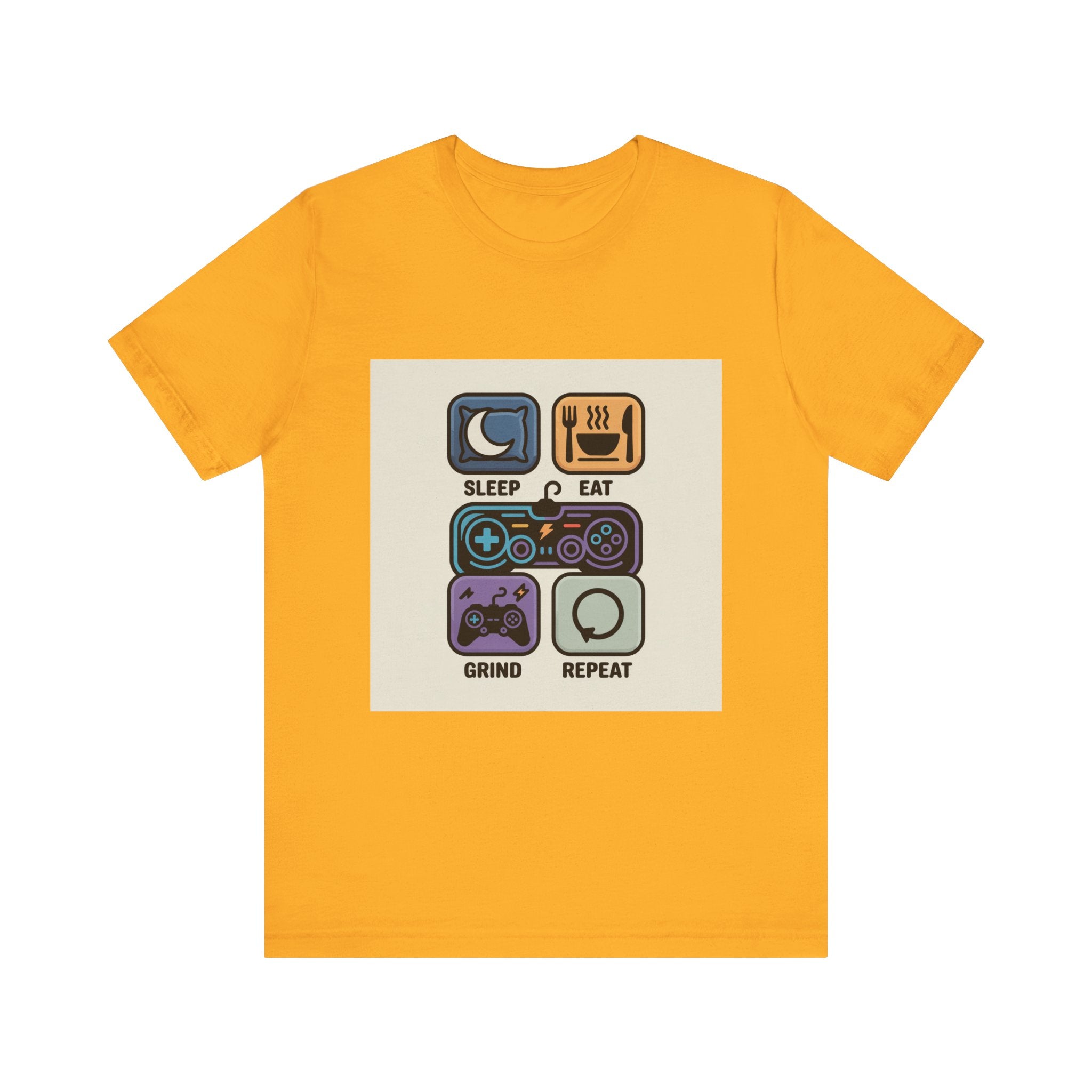 Gaming Life Unisex Tee - Sleep, Eat, Grind, Repeat Shirt, Gamer Gift, Funny Casual Tee, Perfect for Birthdays and Celebrations
