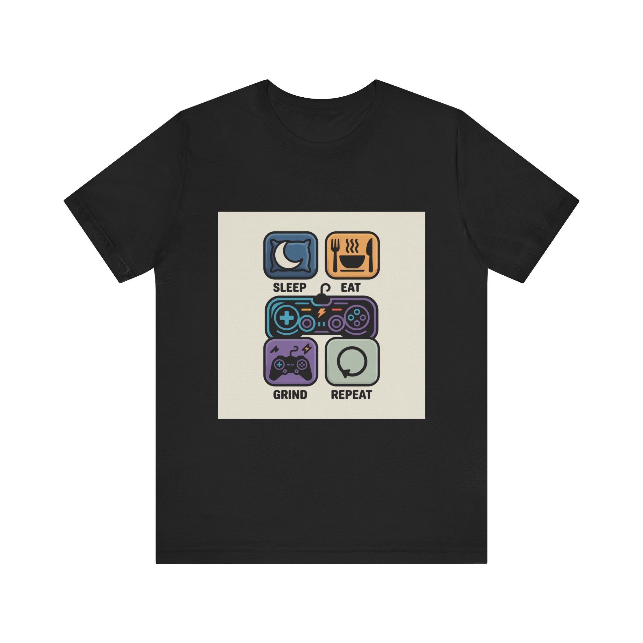 Gaming Life Unisex Tee - Sleep, Eat, Grind, Repeat Shirt, Gamer Gift, Funny Casual Tee, Perfect for Birthdays and Celebrations