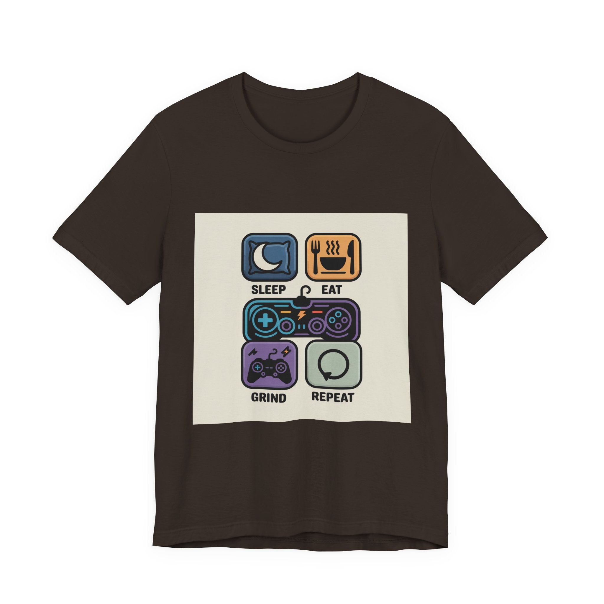 Gaming Life Unisex Tee - Sleep, Eat, Grind, Repeat Shirt, Gamer Gift, Funny Casual Tee, Perfect for Birthdays and Celebrations