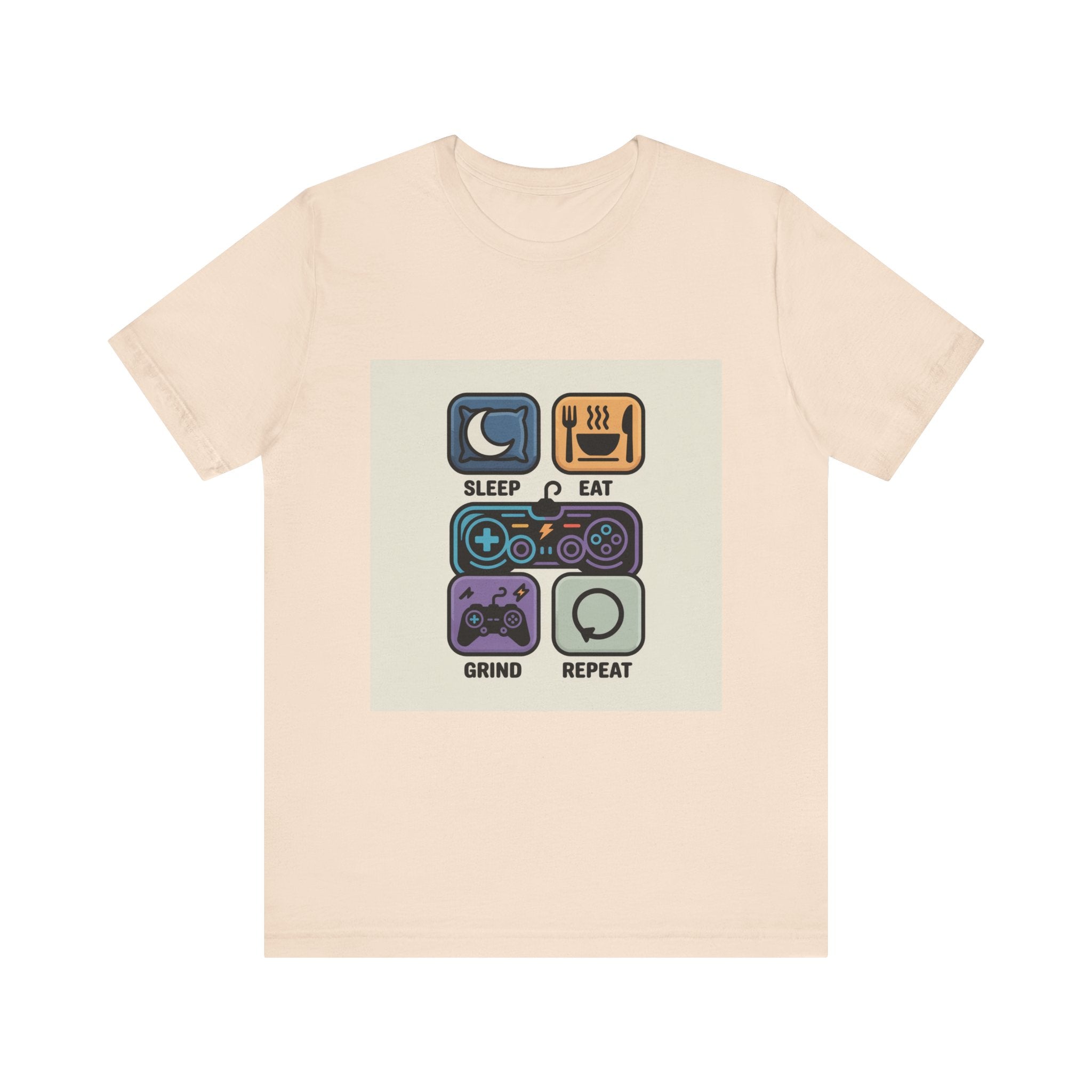Gaming Life Unisex Tee - Sleep, Eat, Grind, Repeat Shirt, Gamer Gift, Funny Casual Tee, Perfect for Birthdays and Celebrations