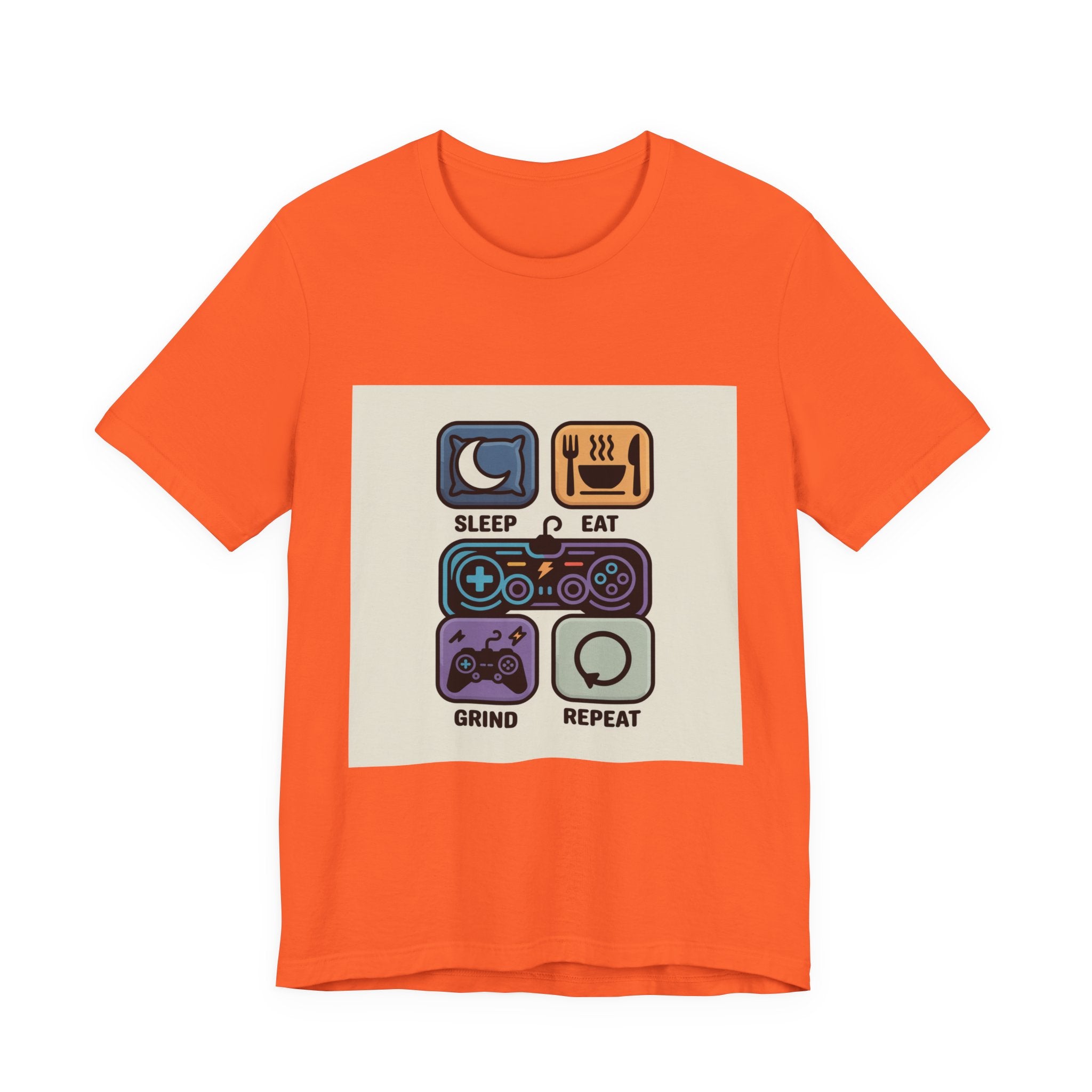 Gaming Life Unisex Tee - Sleep, Eat, Grind, Repeat Shirt, Gamer Gift, Funny Casual Tee, Perfect for Birthdays and Celebrations